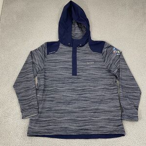 Zero Restriction Wave Textured Hoodie Men L Blue Tippy Cup '22 Golf Pullover